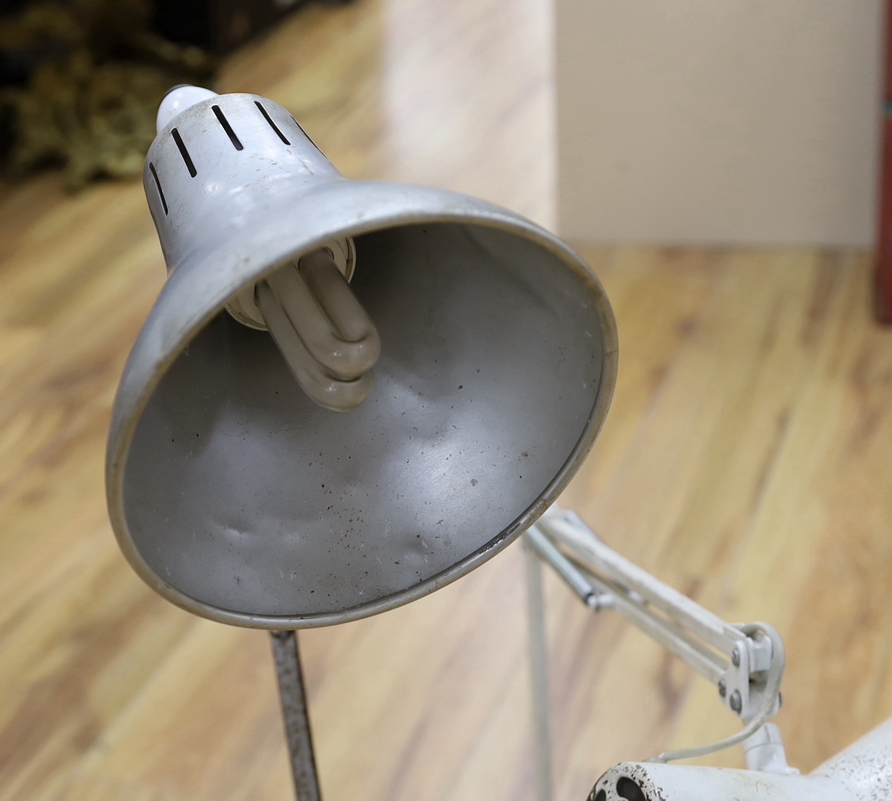 Two anglepoise lamps including a white painted example